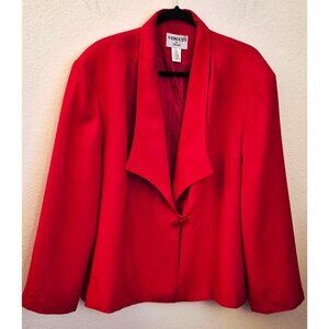 Verucci Red Exaggerated Lapel Blazer Jacket/lNovelty Button Close 24W EUC